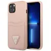 Image de Guess Coque Saffiano Double Card Triangle Apple iPhone 13 mini - Rose