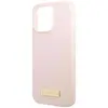 Image de Guess Coque Magsafe iPhone 13 Pro Max en Silicone Plaque Métal Doré Élégant Rose