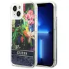 Image de Guess Liquid Glitter Flower - Coque pour iPhone 14 Plus (Bleu)