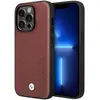 Image de BMW Coque pour iPhone 14 Pro Effet Cuir Motif Losanges Compatible Apple Pay Bordeaux