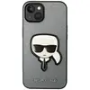 Image de Karl Lagerfeld Coque pour iPhone 14 Plus Effet Cuir Stylé Protection Rigide Argent