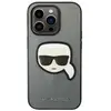 Image de Karl Lagerfeld Coque pour iPhone 14 Pro Effet Cuir Karl Head 3D Protection Chic Argent