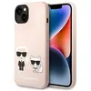 Image de Karl Lagerfeld KLHMP14MSSKCI Coque pour iPhone 14 Plus 6,7'' Coque Rigide en Silicone Rose Clair Karl & Choupette
