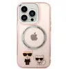 Image de Karl Lagerfeld Coque MagSafe iPhone 14 Pro Karl et Choupette Aluminium Anti Rayures Rose