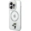 Image de Karl Lagerfeld Coque pour iPhone 14 Pro Imprimé Karl et Choupette Compatible MagSafe Transparent