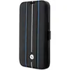 Image de BMW Étui Booktype pour iPhone 14 Pro Antichoc en Cuir Stamp Blue Lines Noir
