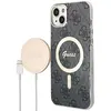 Image de Guess Pack Coque MagSafe Motif 4G pour iPhone 14 Plus et Chargeur sans fil 15W Noir