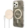 Image de Guess Pack Coque MagSafe Motif 4G pour iPhone 12 / 12 Pro et Chargeur sans fil 15W Marron