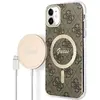 Image de Guess Bundle Pack MagSafe 4G - Ensemble coque pour iPhone 11 + chargeur MagSafe (Marron/Or)