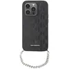 Image de Karl Lagerfeld Coque pour iPhone 14 Saffiano avec Chaîne Rigide Stylé Noir