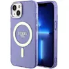 Image de Guess Coque pour iPhone 14 Plus Série Glitter Gold Compatible MagSafe Violet