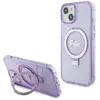 Image de Guess GUHMP15MHRSGSU Coque pour iPhone 15 Plus 6,7'' Violet Coque rigide Anneau Support Script Paillettes