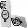 Image de Karl Lagerfeld Coque MagSafe pour iPhone 15 Pro avec Anneau Karl Head Blanc