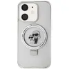 Image de Karl Lagerfeld Coque MagSafe iPhone 11 avec Anneau Ring Stand 360° Rigide Antichoc Blanc