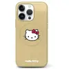Image de Hello Kitty HKHMP13LPGHCKD Coque pour iPhone 13 Pro / 13 6,1'' doré rigide en cuir Tête de chat