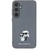 Image de Karl Lagerfeld Coque pour Galaxy S24 Saffiano Karl et Choupette Rigide Élégant Gris