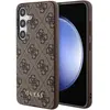 Image de Guess Coque pour Galaxy S24 Effet Saffiano avec Motif 4G et Logo en Métal Marron
