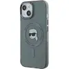 Image de Karl Lagerfeld Coque pour iPhone 15 MagSafe avec Cadre Photo en Métal et Motif Karl Head Transparent