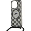 Image de Karl Lagerfeld Coque MagSafe iPhone 15 Pro IML Monogram Crossbody Élégant Noir transparent