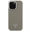 Image de Guess Coque pour iPhone 16 Pro Max Antichocs à Effet Grainé avec Logo Triangulaire Marron