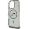 Image de Karl Lagerfeld Coque pour iPhone 16 Pro Max Imprimé IML K et CH Compatible MagSafe Noir transparent