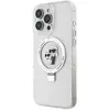 Image de Karl Lagerfeld Coque MagSafe pour iPhone 16 Pro Max avec Bague Support Antichoc Blanc