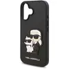 Image de Karl Lagerfeld Coque pour iPhone 16 Plus Design Saffiano Karl et Choupette Noir