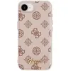 Image de Guess Coque MagSafe pour iPhone 16e Imprimé Peony Script Logo en relief Marron clair