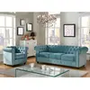 Image de VENTE-UNIQUE CHESTERFIELD - Velours bleu pastel