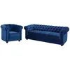 Image de VENTE-UNIQUE CHESTERFIELD - Velours bleu roi