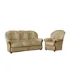 Image de VENTE-UNIQUE DAPHNE Canapé et fauteuil en cuir - Beige