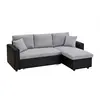Image de Vente-Unique Gazur II - Canapé d'angle convertible tissu gris clair