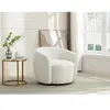 Image de Vente-Unique Fauteuil pivotant VEREIDE - Blanc Bouclette