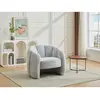 Image de Fauteuil coquillage en tissu chenille gris DELIPO