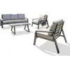 Image de Salon de jardin bas 5 places en aluminium Ibiza gris anthracite.