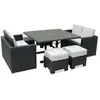 Image de Paris prix Ensemble table jardin 8 places - Noir