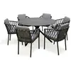 Image de Paris prix Ensemble table de jardin 6 fauteuils - Gris anthracite