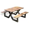 Image de Paris prix table de jardin avec 2 bancs - Gris anthracite