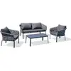 Image de Paris prix salon de jardin 4 places - gris anthracite