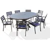 Image de Paris prix salon de jardin table extensible 8 fauteuils - Gris anthracite
