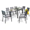 Image de Ensemble Table de Jardin 6 Chaises & 2 Fauteuils Tolede 135-270cm Gris Anthracite