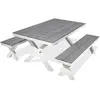 Image de Paris prix table de jardin avec 2 bancs - Blanc