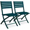 Image de Paris prix lot de 2 chaises de jardin pliantes - Bleu canard