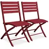 Image de Paris prix lot de 2 chaises de jardin pliantes - Rouge carmin