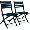Image de Paris prix lot de 2 chaises de jardin pliantes - Bleu marine