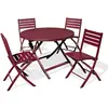 Image de Paris prix ensemble table et chaises jardin pliant - rouge carmin