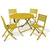 Image de Paris prix ensemble table jardin pliante + 4 chaises - Moutarde