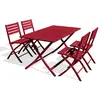 Image de Paris prix ensemble table jardin 4 chaises - Rouge carmin