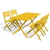 Image de Paris prix Ensemble table jardin pliante + 4 chaises - Moutarde
