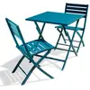 Image de Paris prix ensemble table jardin 2 chaises - Bleu canard